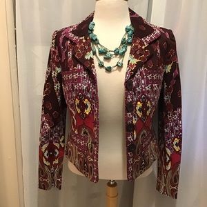 Thalia Sodi Floral Jewel Tone Blazer NWOT